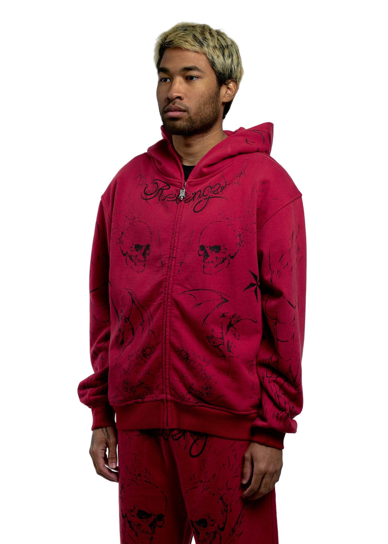 TATTOO ZIP RED/BLACK