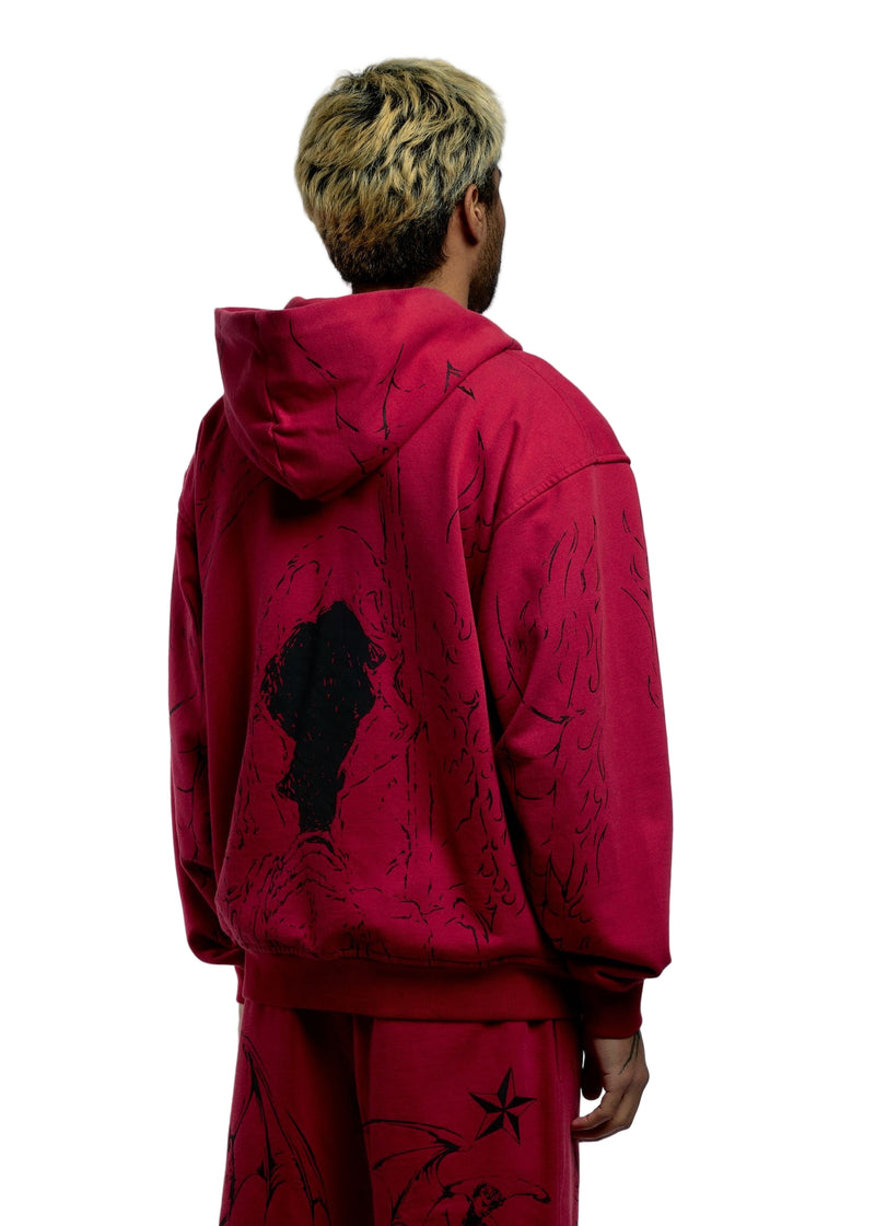 TATTOO ZIP RED/BLACK