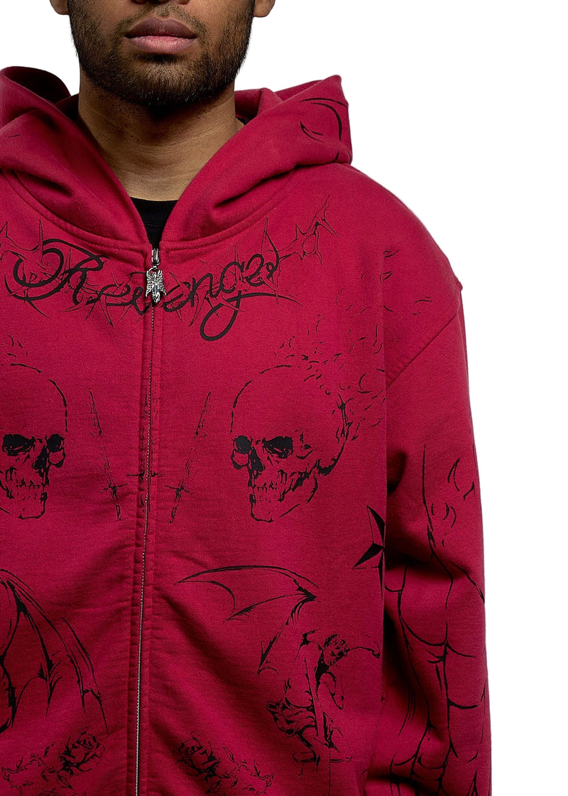 TATTOO ZIP RED/BLACK