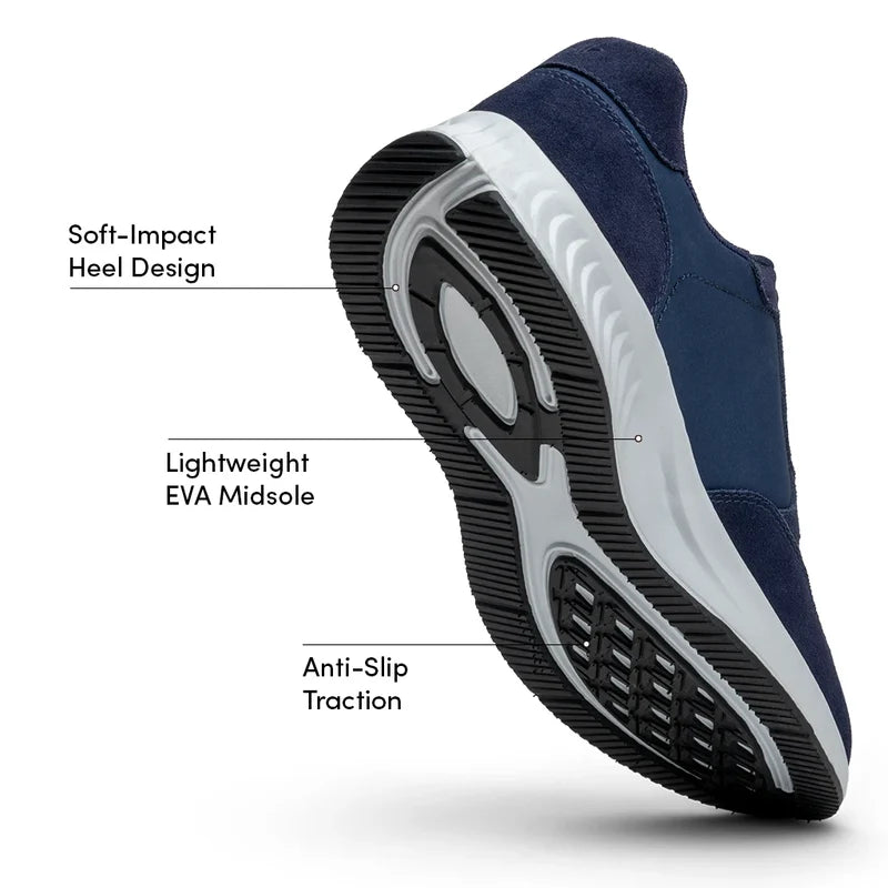 The Axis in Cobalt Suede Labeled Outsole