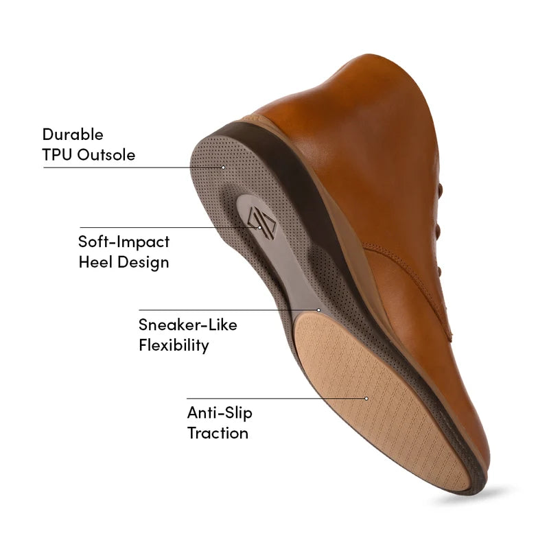 The Chukka Boot by Amberjack in Honey - Labeled Outsole