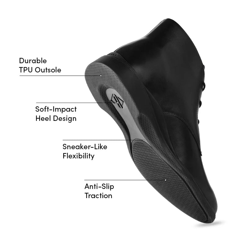 The Chukka Boot by Amberjack in Obsidian - Labeled Outsole