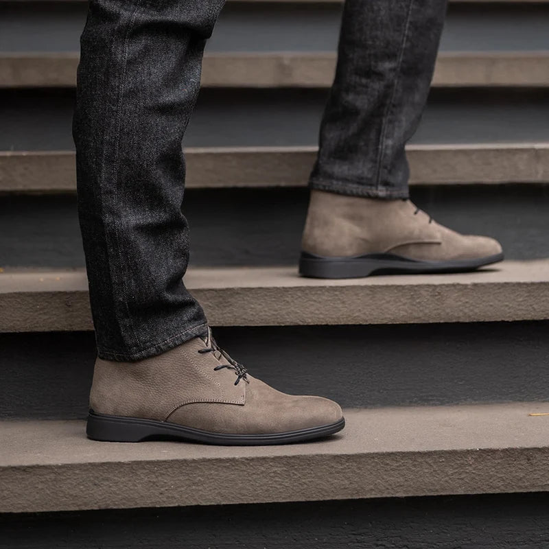 Chukka Steel on model with dark jeans
