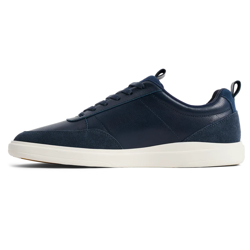 The Court in Cobalt leather & suede medial view