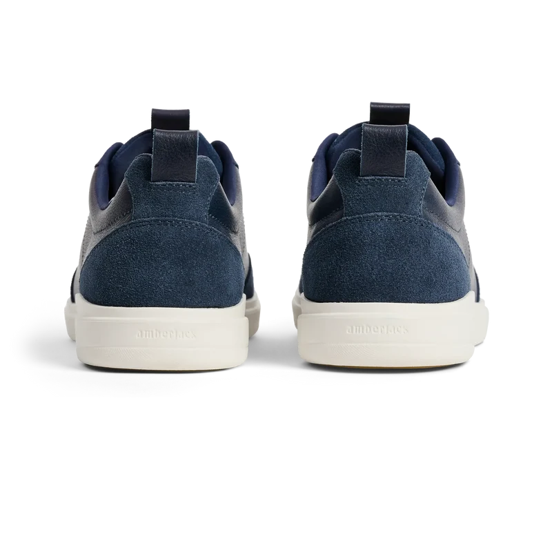 The Court in Cobalt leather & suede back heel view