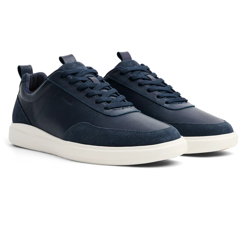 The Court in Cobalt leather & suede 3/4 view
