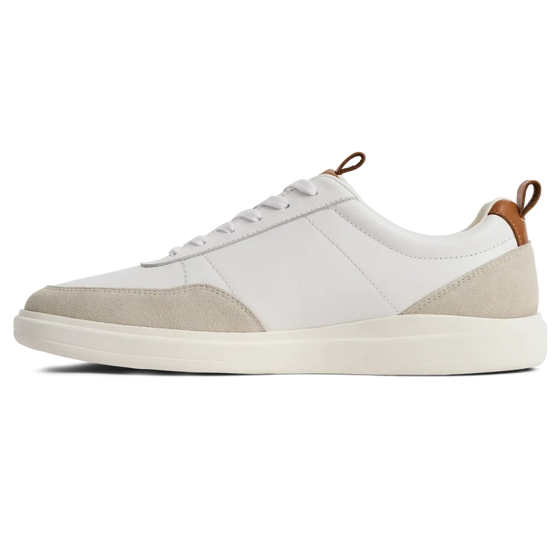 The Court in Ivory leather & suede medial view