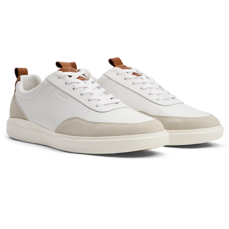 The Court in Ivory leather & suede 3/4 view