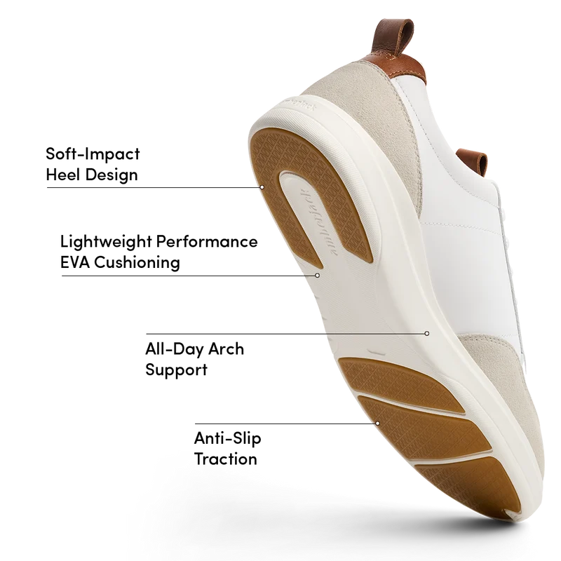 The Court in Ivory leather & suede labeled outsole