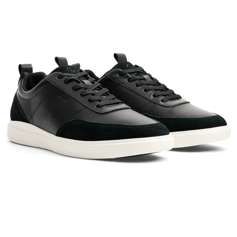 The Court in Onyx leather & suede 3/4 view