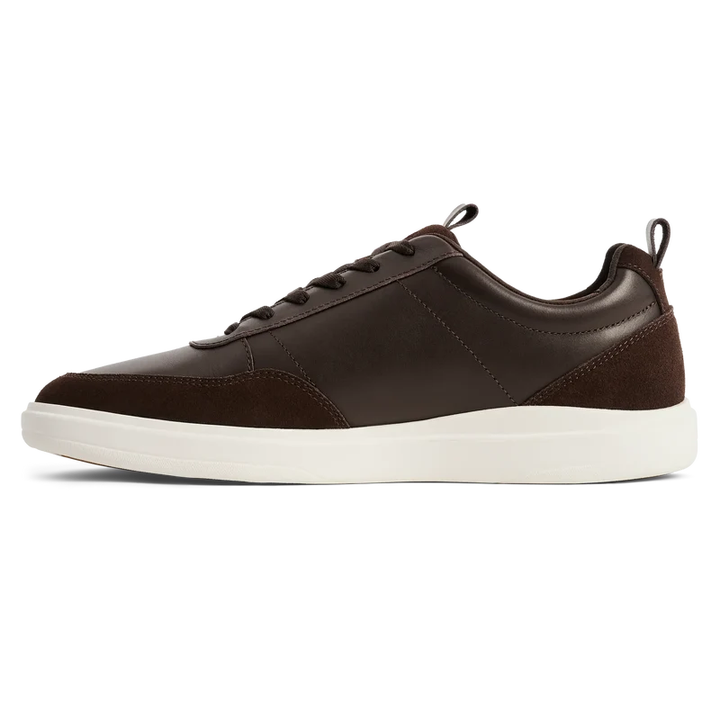 The Court in Walnut leather & suede medial view