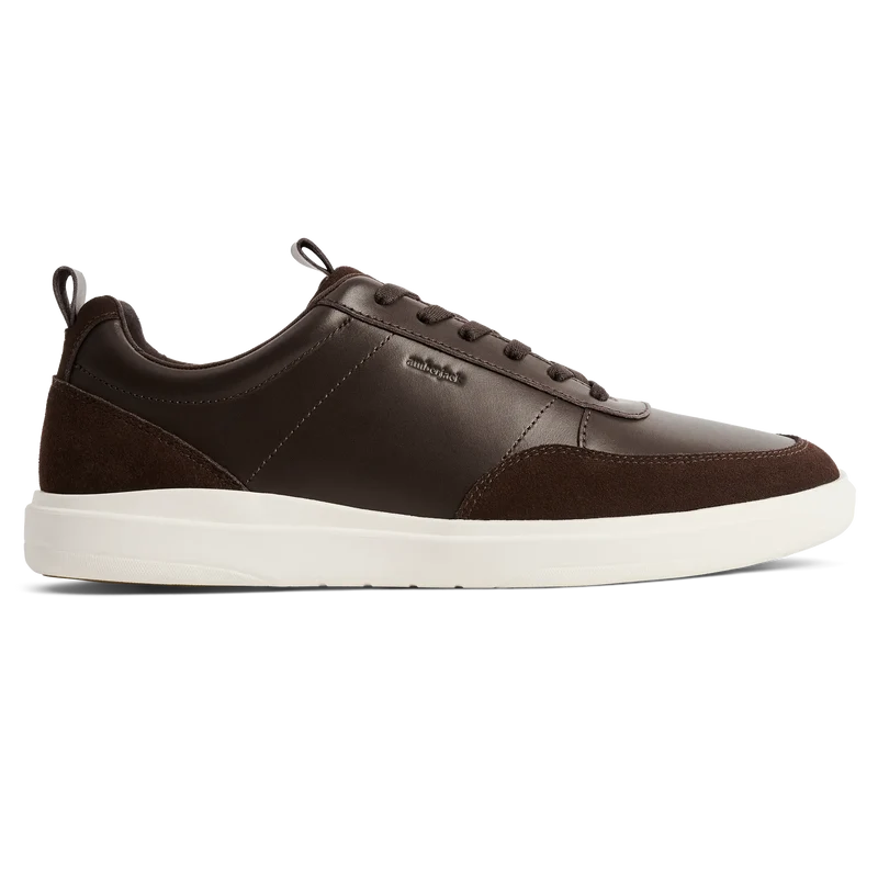 The Court in Walnut leather & suede lateral view