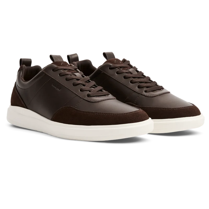 The Court in Walnut leather & suede 3/4 view