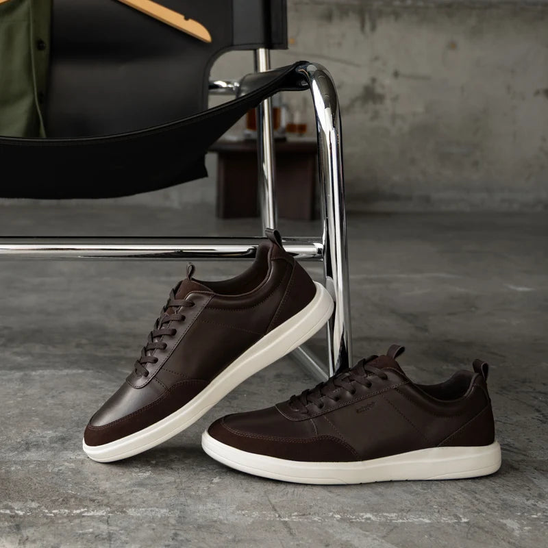 Detail photo of The Court in Walnut leather & suede