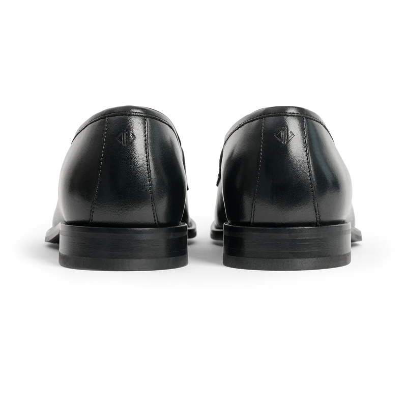 The Duke in Obsidian black full-grain leather Back Heel View