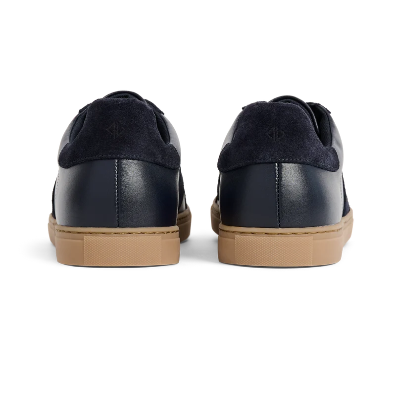The GAT in Cobalt full grain leather & suede back heel view