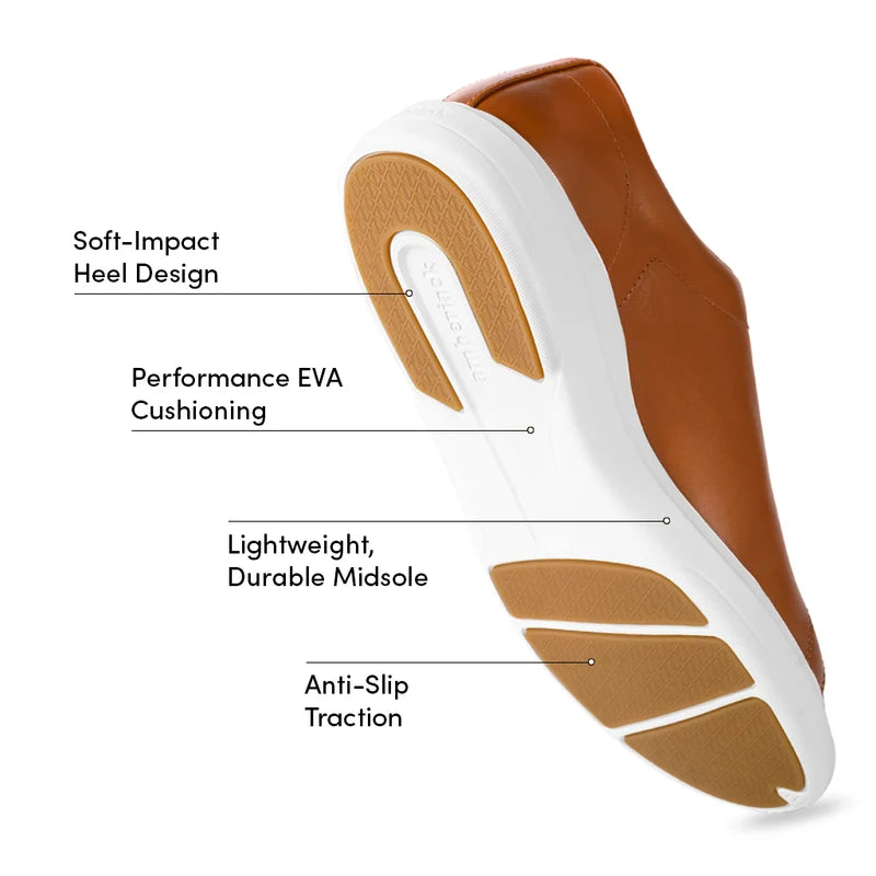 The Low-Top in Honey tan leather by Amberjack - Labeled Outsole