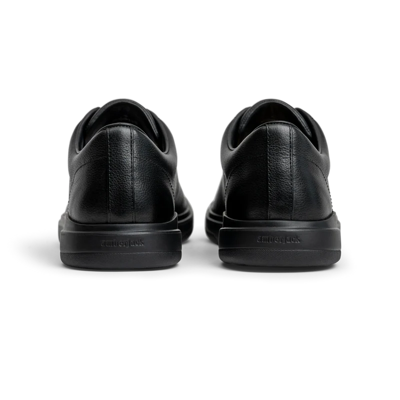 The Low-Top in Obsidian pebbled leather Back View
