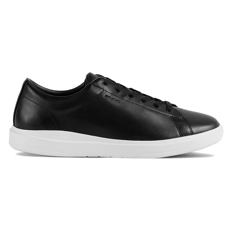 The Low-Top in Onyx black leather by Amberjack - Lateral View