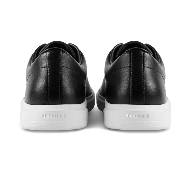 The Low-Top in Onyx black leather by Amberjack - Back View