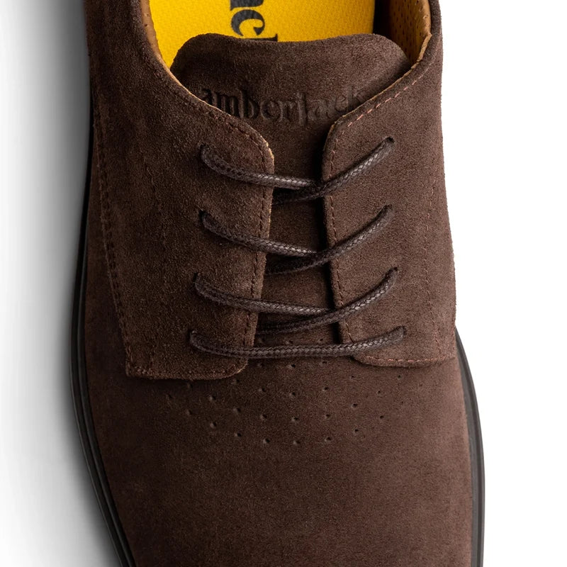 OG Walnut dark brown suede up close detail