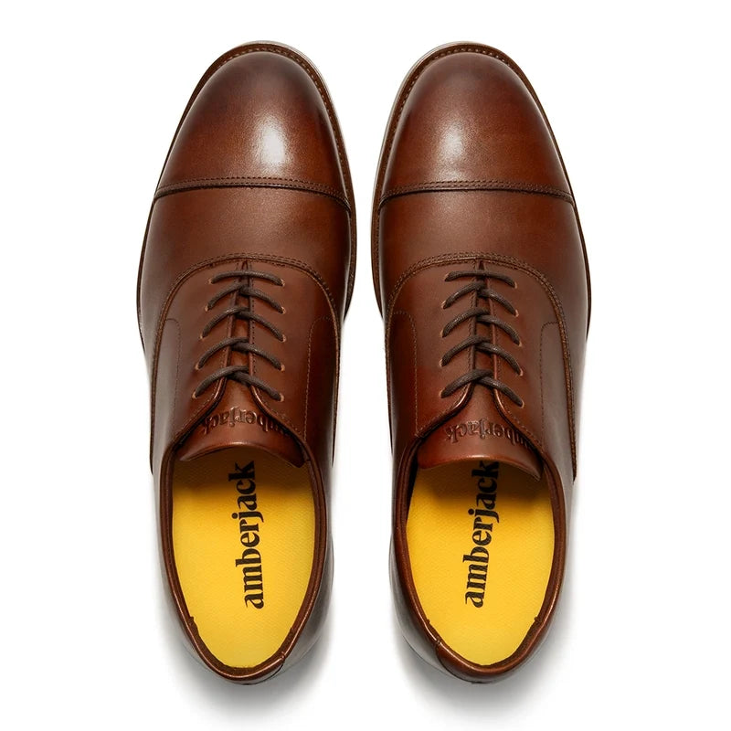 The Regent Chestnut brown leather by Amberjack - Top Down View