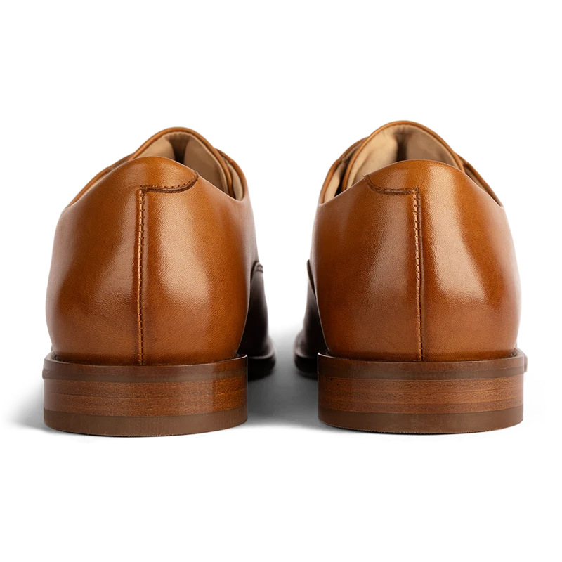 The Regent in Honey tan full-grain leather back view