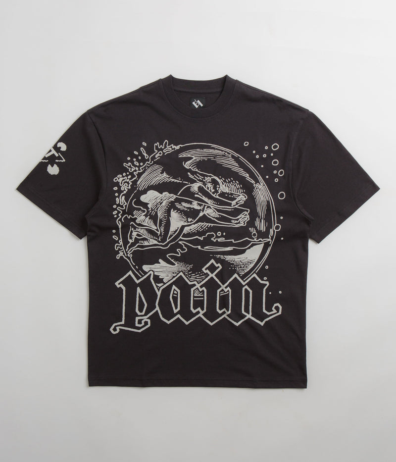The Trilogy Tapes Man In Bubble With Pain T-Shirt in Black