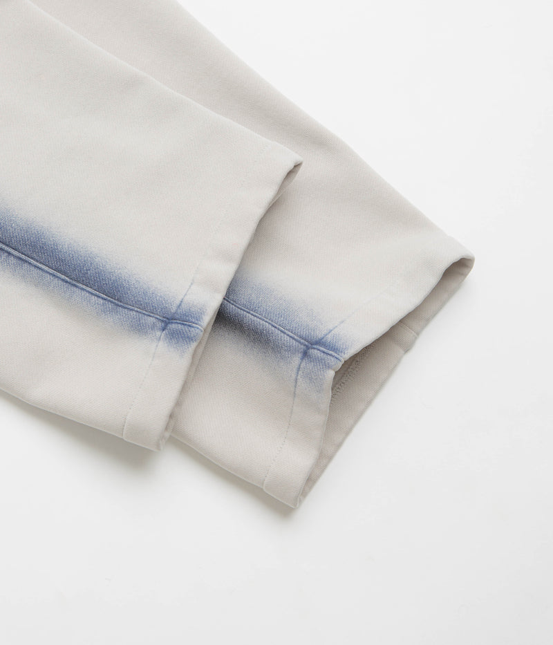 The Trilogy Tapes Overdye Open Hem Sweatpants in Grey and Blue