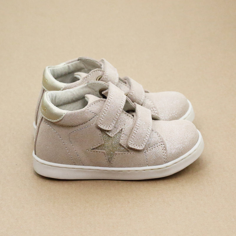 L'Amour Toddler Girls Kira Star Mid-Top Leather Sneaker