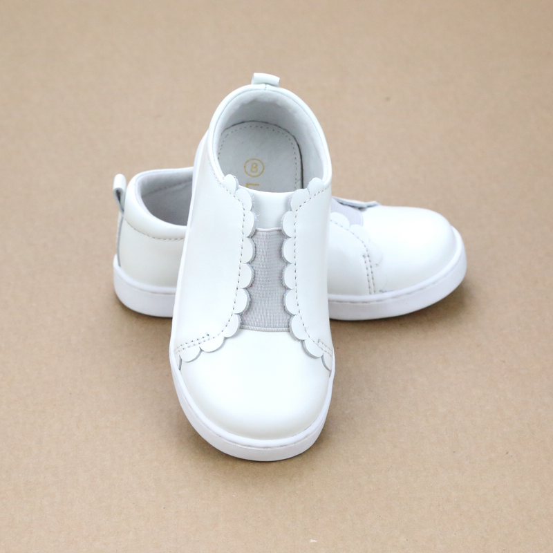 Toddler Girls White Phoebe Scalloped Slip On Sneaker