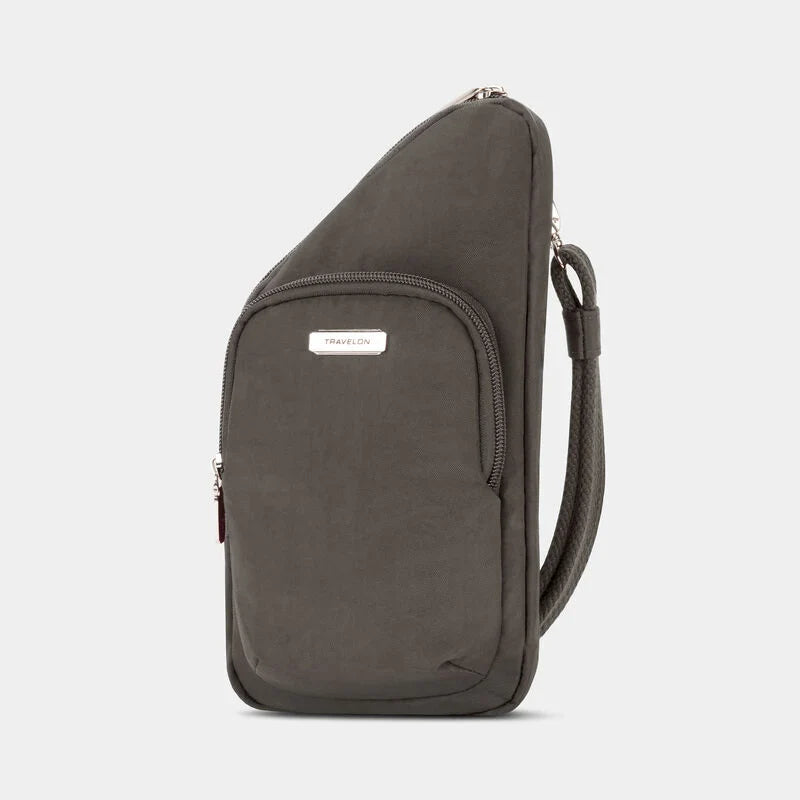 Travelon Anti-Theft Essentials Mini Asymmetric Crossbody - Smoke