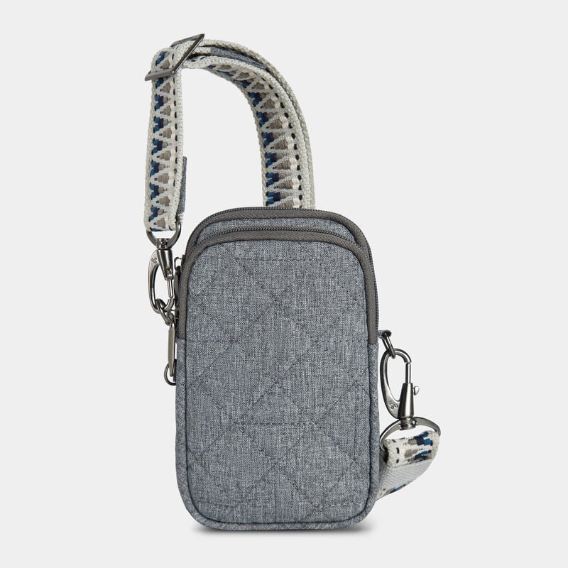 Travelon Boho 2 Compartment Phone Crossbody - Gray Heather