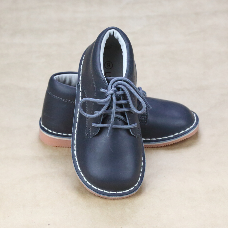 L'Amour Toddler Boys Tuck Slate Leather Mid-Top Lace Up Shoes
