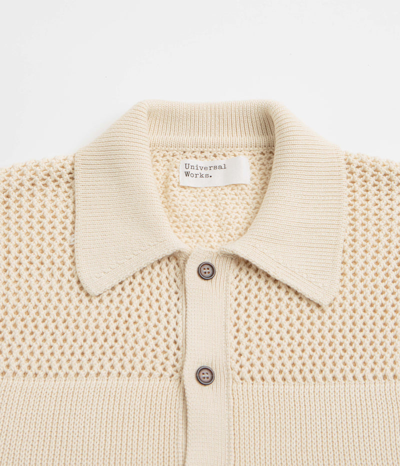 Universal Works Knit Short Sleeve Shirt in Ecru
