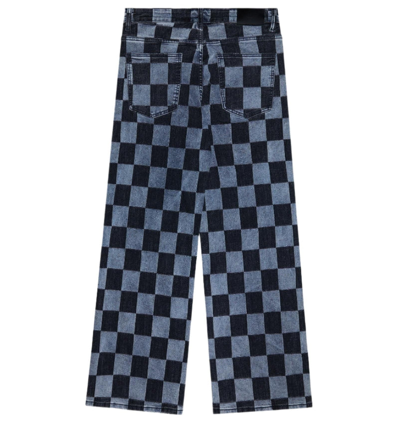 Valabasas 28 / BLACK BLUE "CHESS"  BAGGY DENIM JEAN