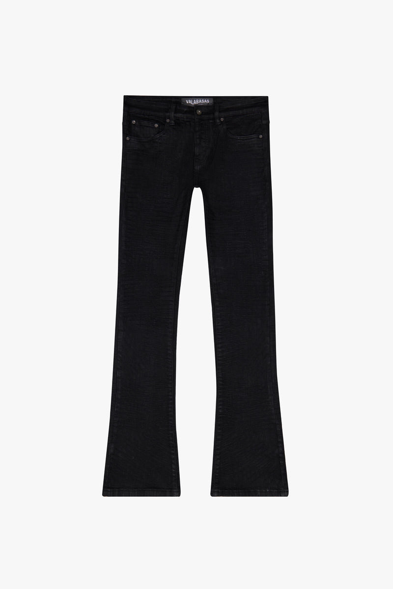 Valabasas 28 / JET BLACK "ENIGMA" DENIM STACKED
