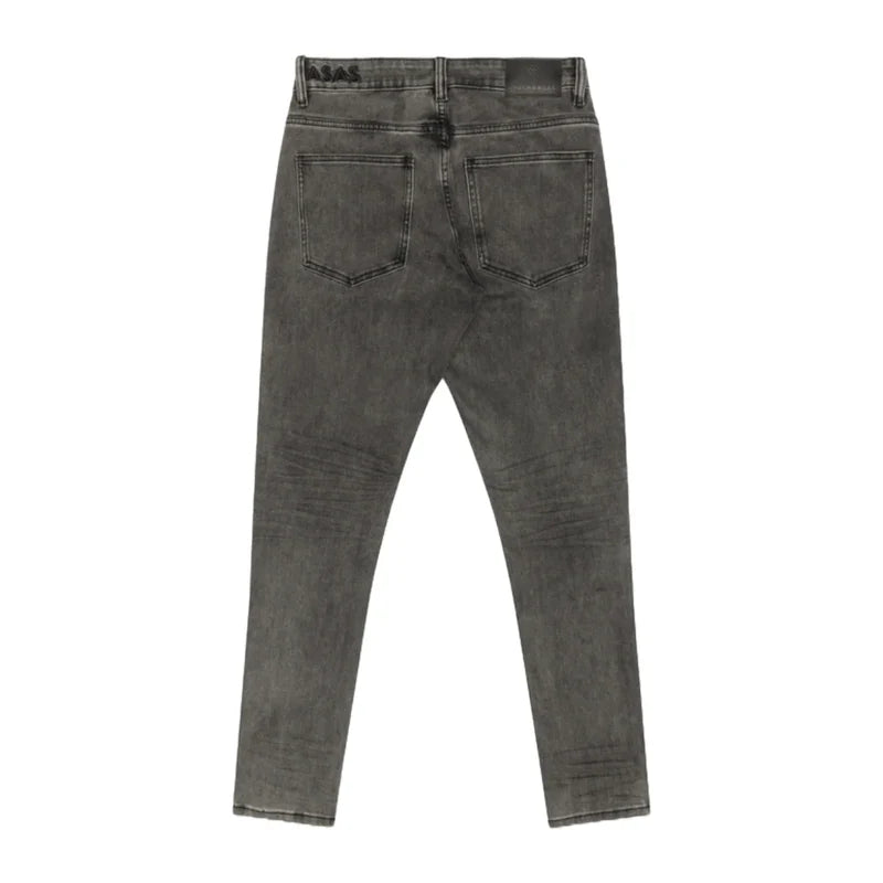Back View of the Valabasas "MR.SLIM" GREY 4 WAY STRETCH SLIM FIT JEAN