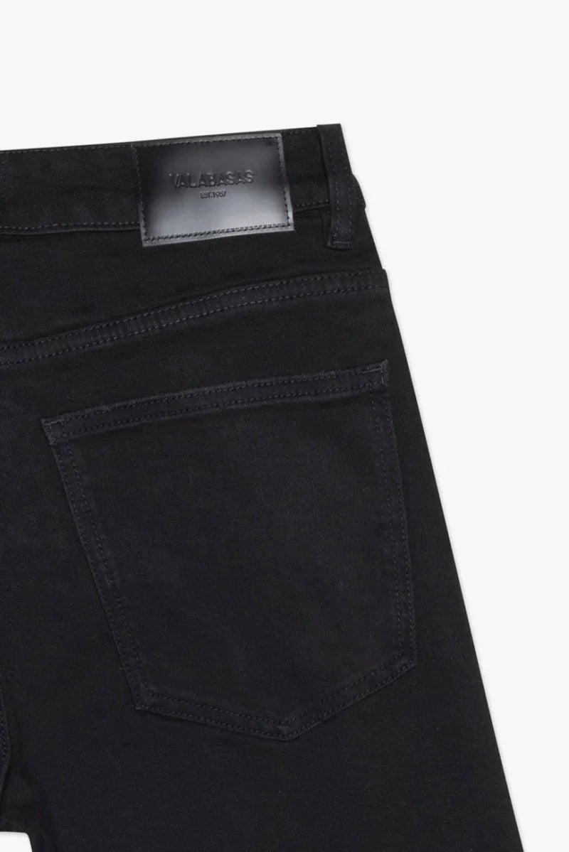 Close Up Back View of the Valabasas Mr.Stacked - BLACK Jeans