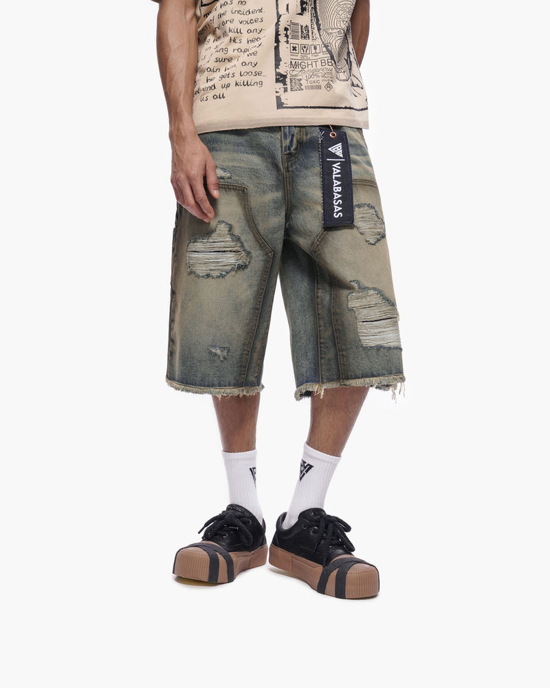 Valabasas "REVOLT" BAGGY DENIM SHORTS
