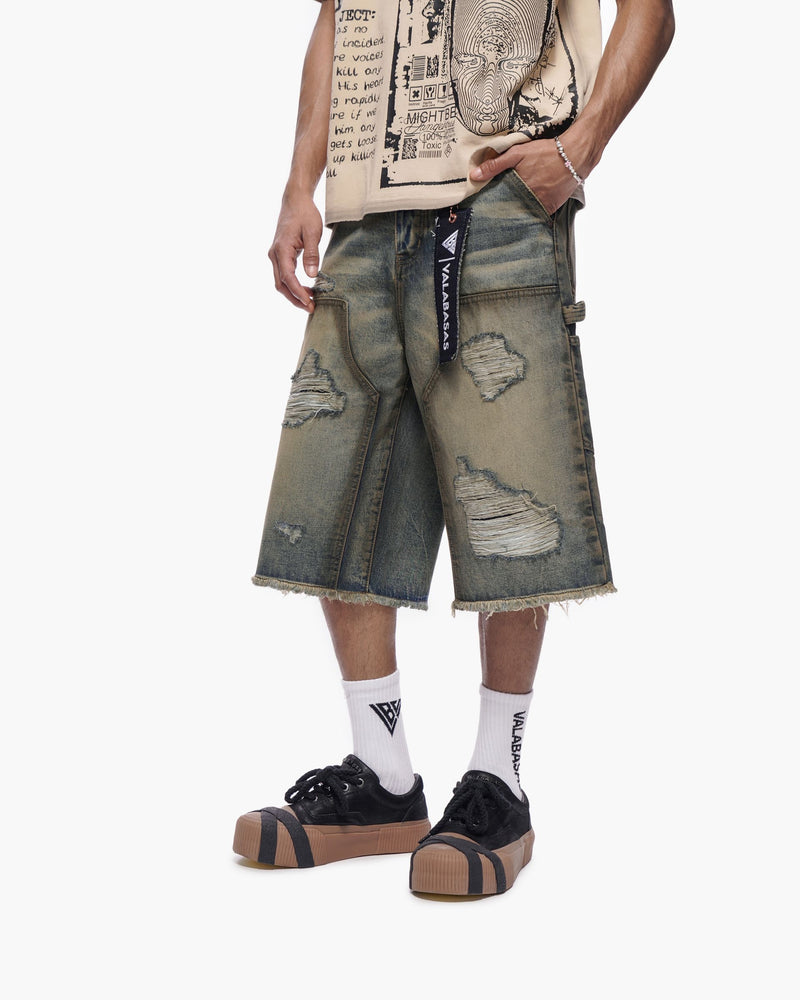 Valabasas "REVOLT" BAGGY DENIM SHORTS