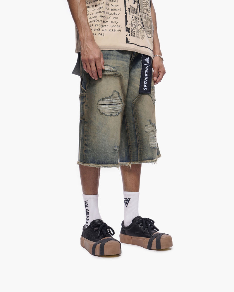 Valabasas "REVOLT" BAGGY DENIM SHORTS
