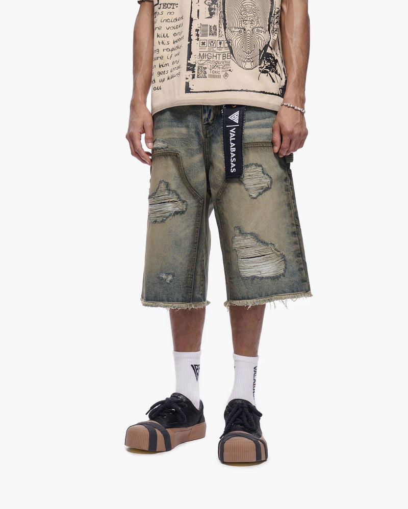 Valabasas "REVOLT" BAGGY DENIM SHORTS