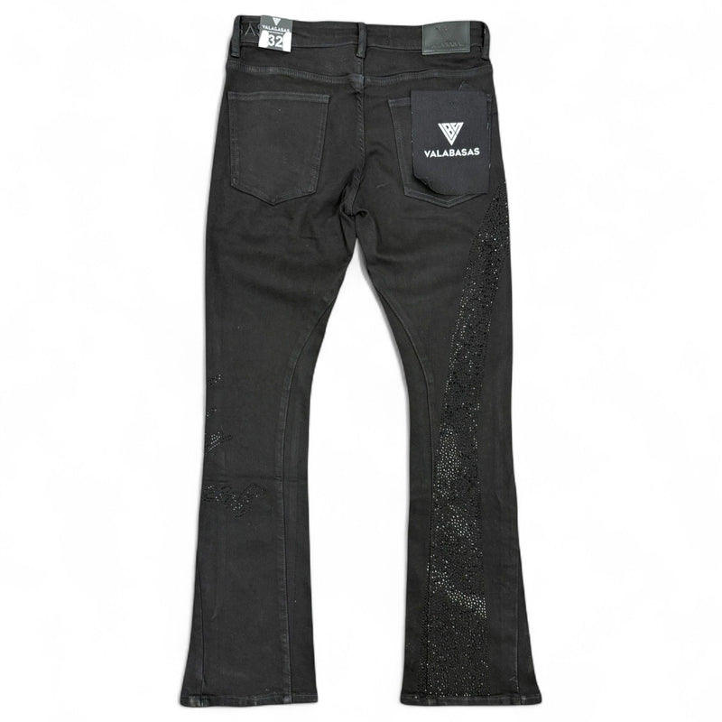Back View of the SCRIPTED STACKED Jeans by Valabasas