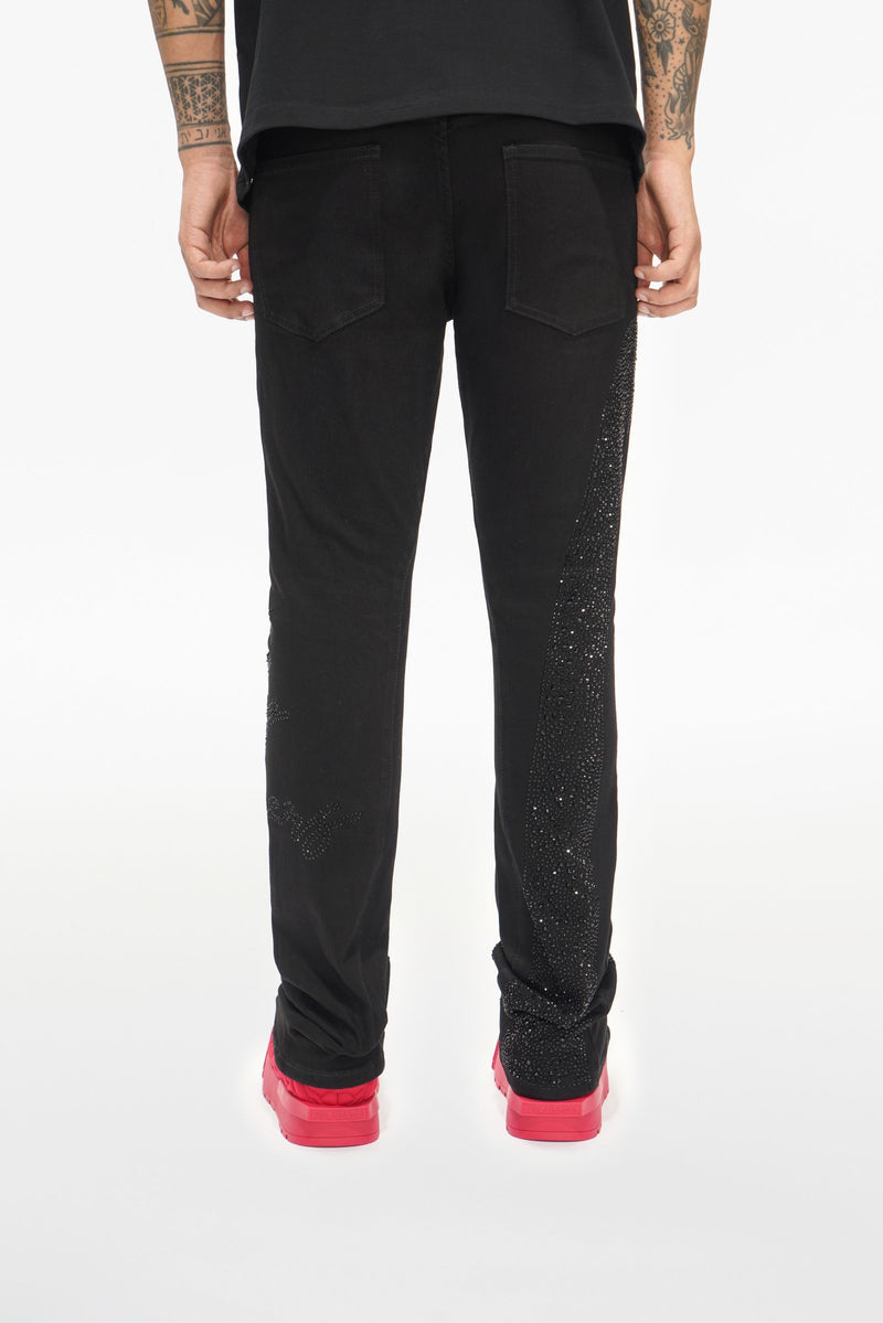 Back View of the SCRIPTED STACKED Jeans by Valabasas