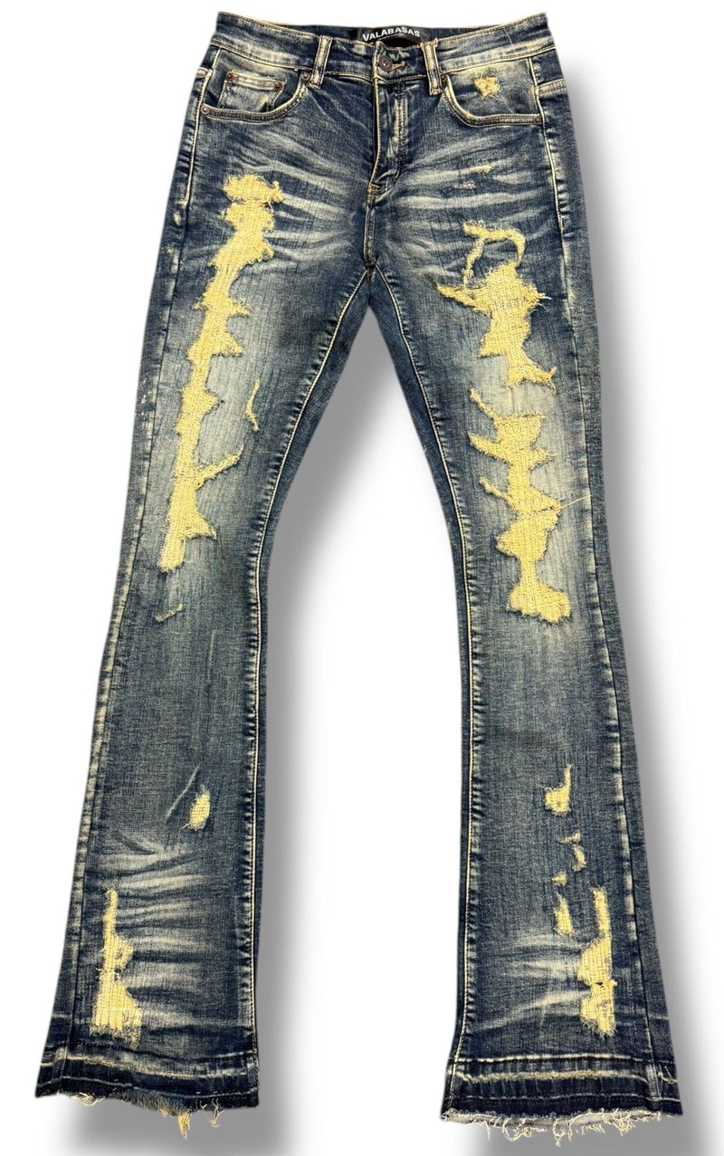 Front View of the Valabasas "TEARAWAY" DARK BLUE WASHED Jeans