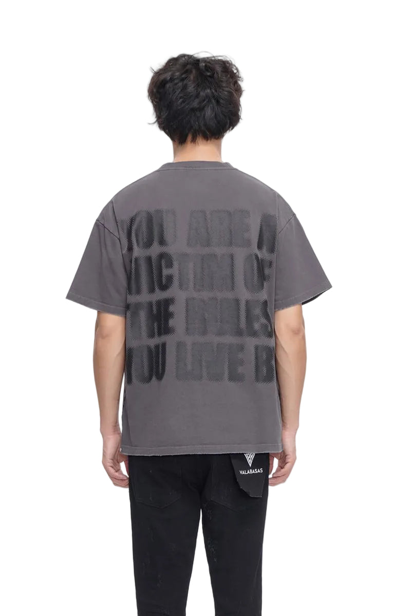 Back View of the "VICTIM" TEE By Valabasas