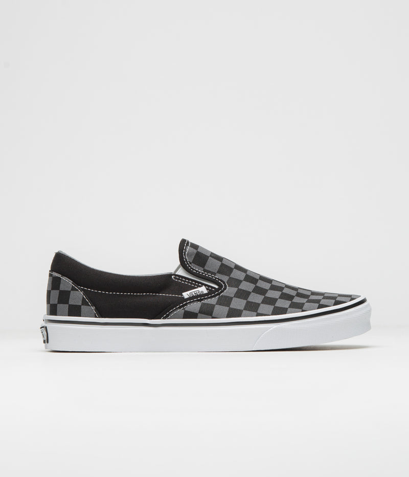 Vans Classic Slip-On Shoes in Black and Pewter Checkerboard