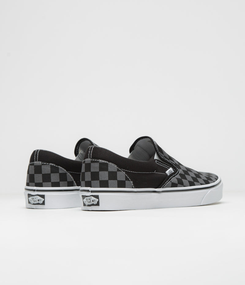 Vans Classic Slip-On Shoes in Black and Pewter Checkerboard