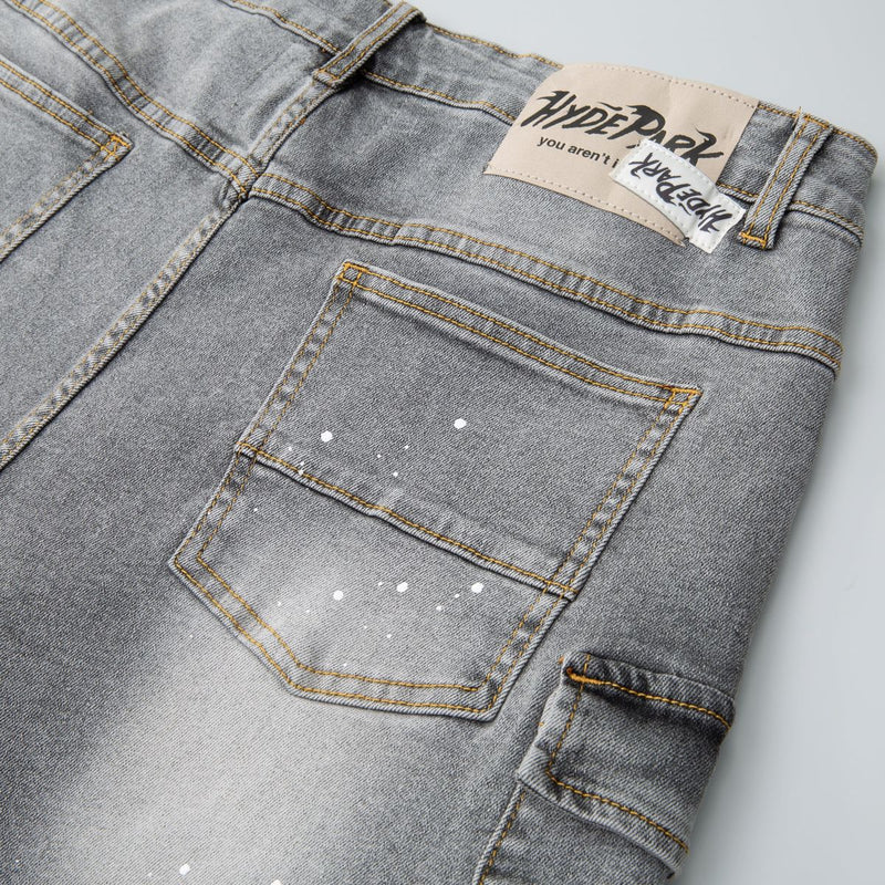 Velocity Cargo Denim Short - Grey